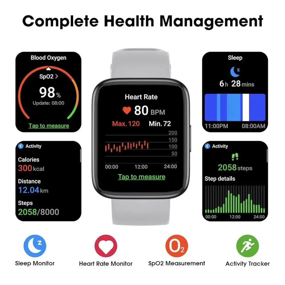 Pautios Smart Watch Waterproof Fitness Tracker w/Heart Rate unknown Color New